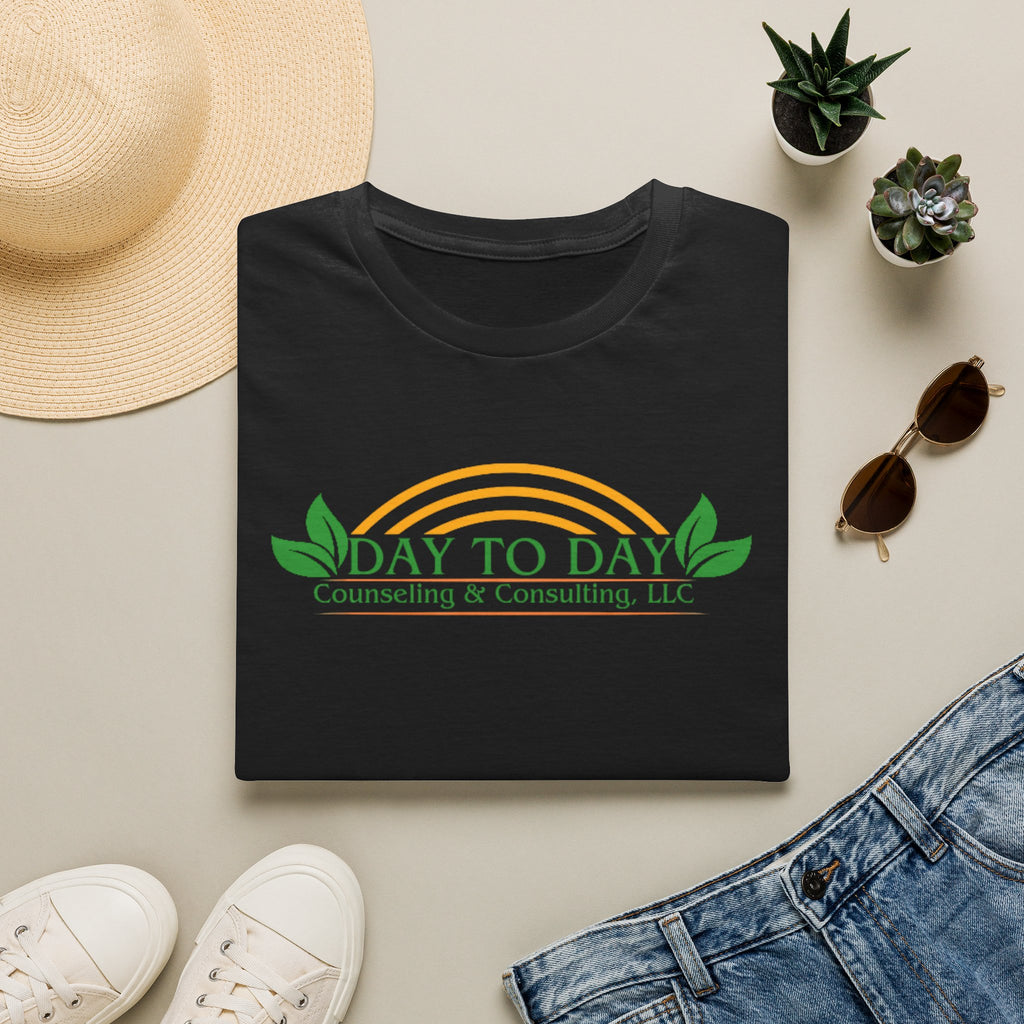 T-Shirt — "Day to Day Counseling & Consulting" Logo Tee (Green & Gold)