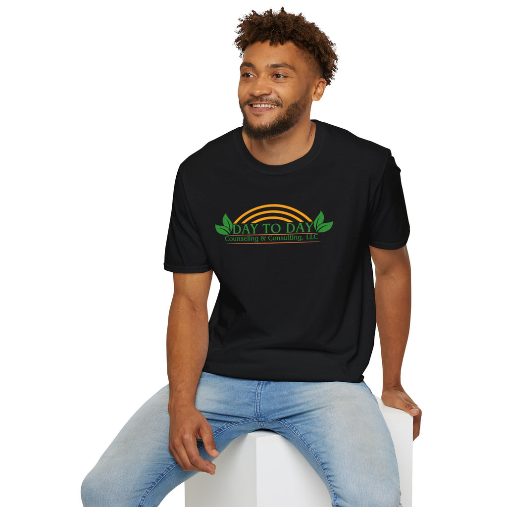 T-Shirt — "Day to Day Counseling & Consulting" Logo Tee (Green & Gold)