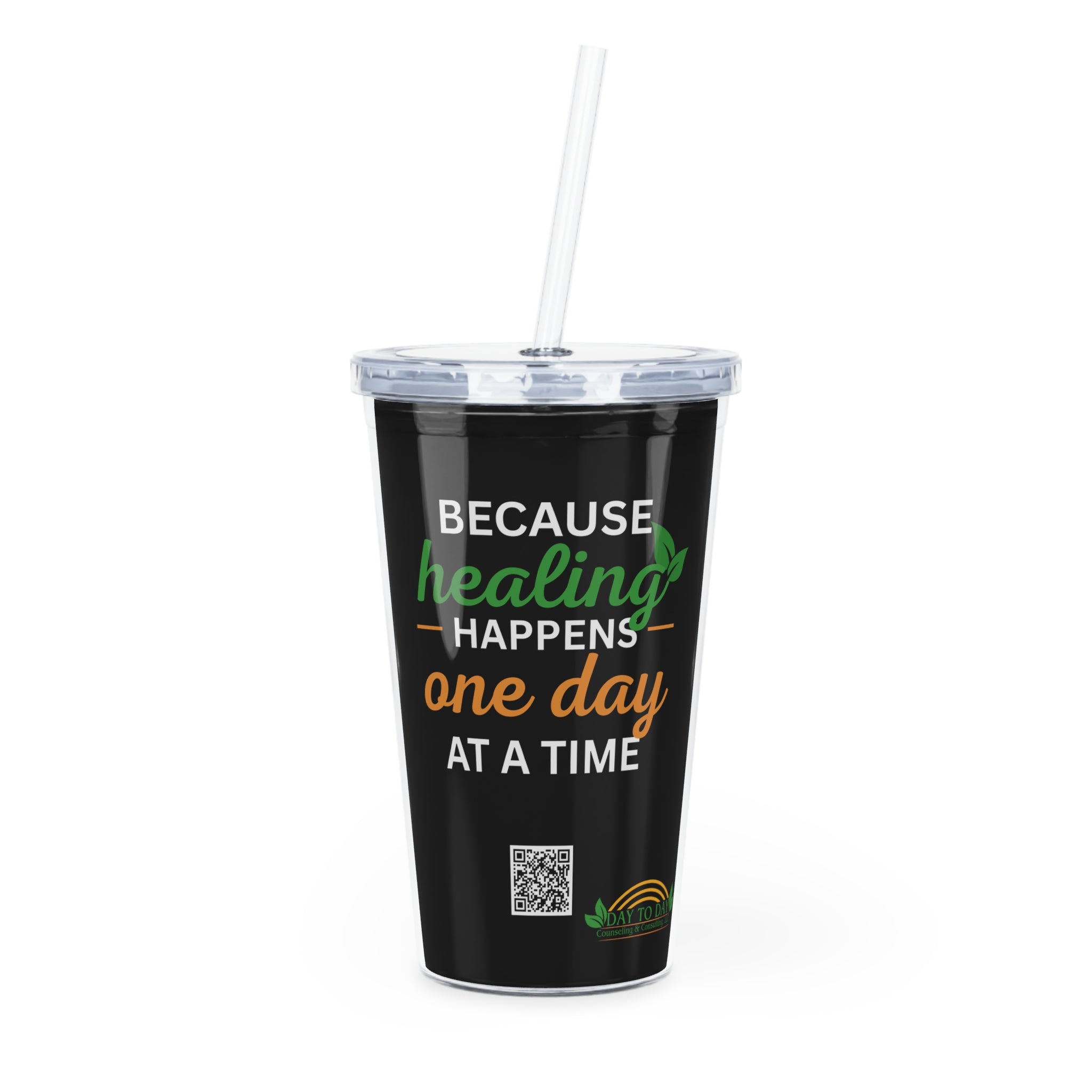 Plastic Tumbler with Straw