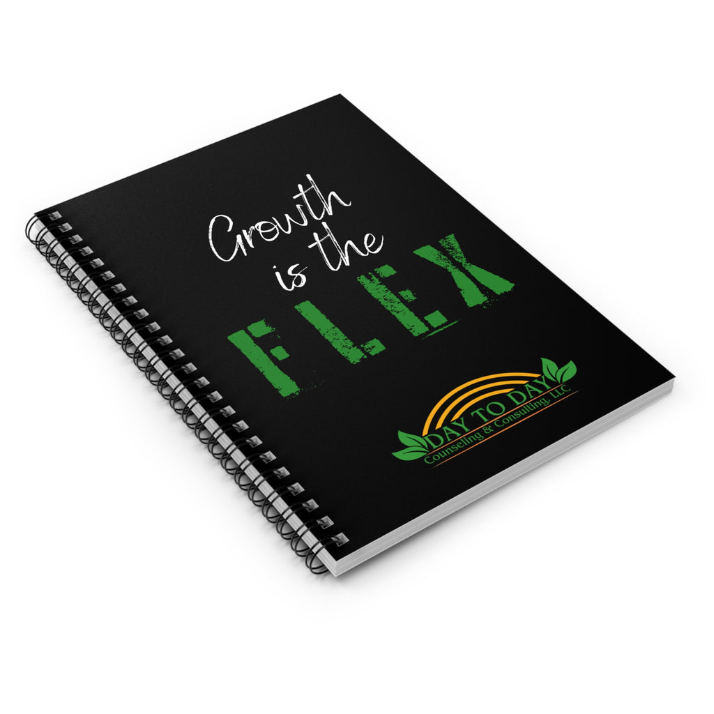 Growth Is the Flex Spiral Notebook – Motivational Ruled Journal