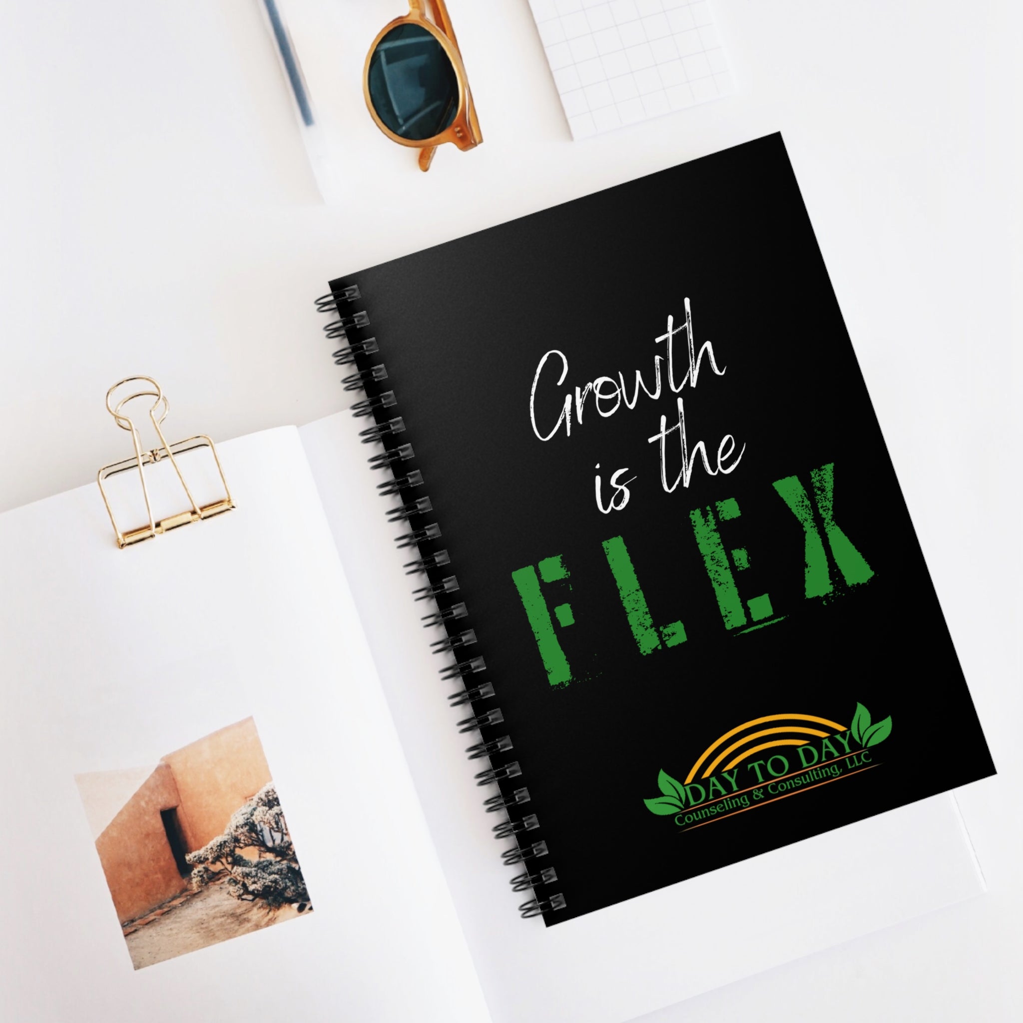 Growth Is the Flex Spiral Notebook – Motivational Ruled Journal