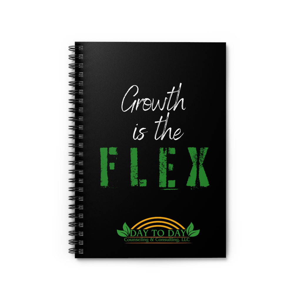 Growth Is the Flex Spiral Notebook – Motivational Ruled Journal
