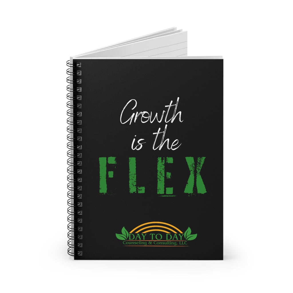 Growth Is the Flex Spiral Notebook – Motivational Ruled Journal